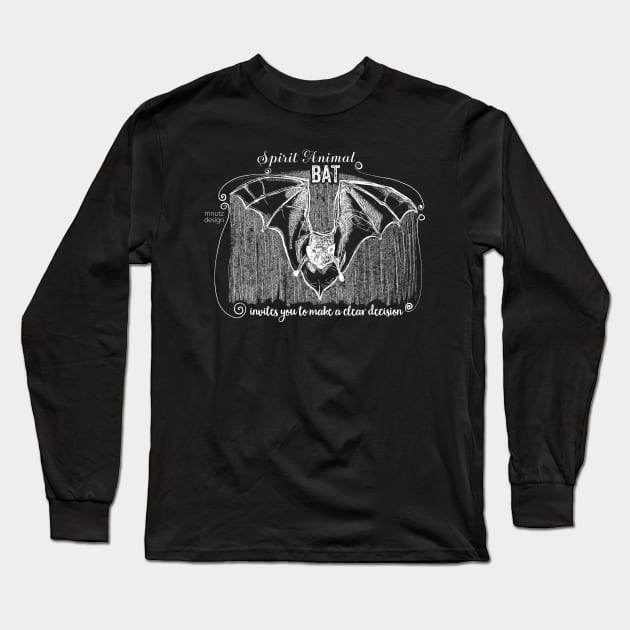 Spirit animal Bat white Long Sleeve T-Shirt by mnutz